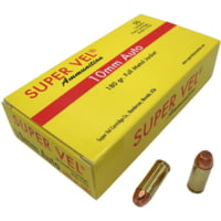 Super Vel Ammunition 10mm 180 grain Full Metal Jacket Brass Cased Pistol Ammunition