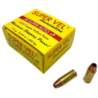 Super Vel Ammunition 38 Super Auto +P 115 Grain Solid Copper Hollow Point Brass Pistol Ammunition