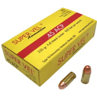 Super Vel Ammunition 45 ACP 230 grain Full Metal Jacket Brass Cased Pistol Ammunition