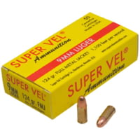 Super Vel Ammunition 9mm Luger 124 Grain Full Metal Jacket Brass Pistol ...