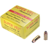Super Vel Ammunition 9mm Luger 90 grain Jacketed Hollow Point Brass Cased Pistol Ammunition