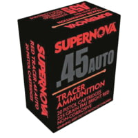 Supernova .45 ACP 225 Grain Full Metal Jacket Red Tracer Brass Cased Pistol Ammunition