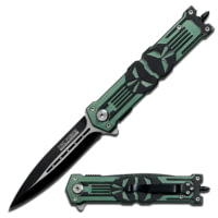 TAC Force Skull Design Fold Knife