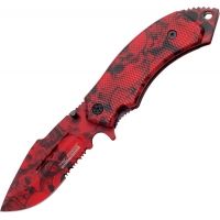 Tac Force 5in.All Red Skull Cam Knife