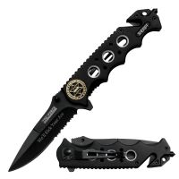 TAC Force Black Sheriff Handle Fold Knife