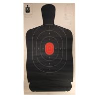 Target Barn B-2724 Police Silhouette Targets With Red Centers On 24 Inch Wide Paper 100 Per Pack B-2724RC
