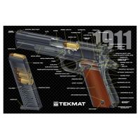 Tekmat Armorers Bench Mat 11"x17" 1911 Pistol Cut Away