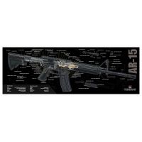 Tekmat Armorers Bench Mat 12&quot;x36&quot; Ar-15 Cut Away Black