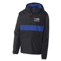 Thin Blue Line 1/2 Zip Hooded - Embroidered