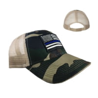 Thin Blue Line Camo Trucker Hat - Skull
