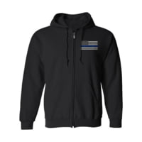Thin Blue Line Full Zip American Flag Hoodie