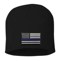 Thin Blue Line Knit Beanie 8 Inch