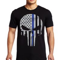 Thin Blue Line Men's T-shirt - Skull
