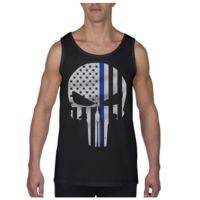 Thin Blue Line Tank - Skull Graphic