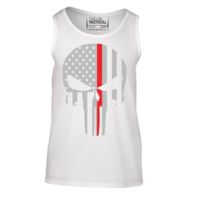 Thin Blue Line Tank - Thin Red Line Skull
