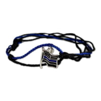 Thin Blue Line Women's Charm Bracelet - Flag
