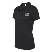 Thin Blue Line Women's Polyester Polo - Embroidered Flag
