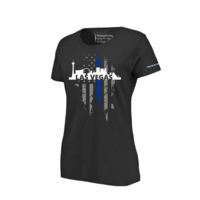 Thin Blue Line Women's T-shirt, Vegas Large,