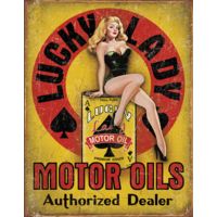 Tin Signs Lucky Lady Motor Oils Sign