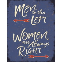 Tin Signs Men To The Left Sign
