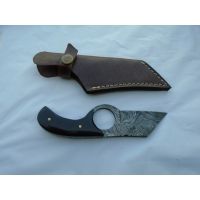 Titan Damascus Steel Fixed Bull Horn Handle, 2.3in. Knife TDK-31