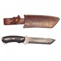 Titan Steel Fixed Knife, Bull Horn Handle, 6in. Knife TDK-39