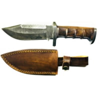 Titan Damascus Steel Fixed Blade Survival Knife, 8in