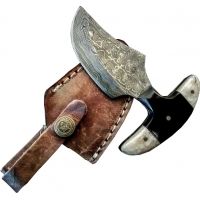 Titan Damascus Fixed Blade Knife, Bullhorn &amp; Camel Bone TD -091