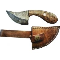 Titan Damascus Fixed Blade Knife, Walnut Wood TD -090