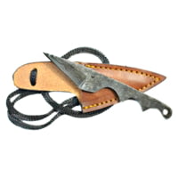 Titan Damascus Steel Fixed Blade Neck Knife, 4.9in