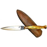 Titan International Knives TC-51 Burnt Dagger Knife, 4in