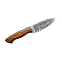 Titan International Knives Damascus 10in Custom Handmade Forged Damascus Steel Hunting Bowie Knife Fixed Blade Diamond Wood Handle w/ Leather Sheath