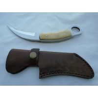 Titan J2 3.7in. Blade Steel Fixed Karambit Knife, Bone Handle TJK-11