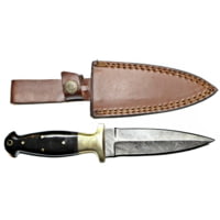 Titan Damascus Steel Double Edge Knife, 10.6in