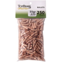 Top Brass Full Metal Jacket Boat Tail w/ Cannelure Bullets, .223, 55 grain