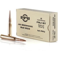 TR&amp;Z PPN50 Mil-Spec 50 BMG 625 Gr Full Metal Jacket Boat Tail (FMJBT) 5 Bx/ 20