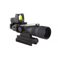 Trijicon ACOG 3x30 Scope, Dual Illuminated Amber Horseshoe/Dot .223 Ballistic Reticle, 4.0 MOA RMR Sight, and TA60 Mount