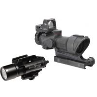 Trijicon 4x32 ACOG Sight w/ Center Amber Crosshairs, 4 MOA RMR Sight + Surefire X400 Handgun Tactical Weaponlight/Laser
