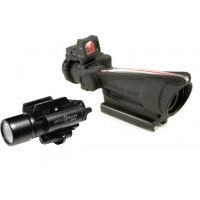 Trijicon 3.5x35 ACOG Sight w/ .223 Red Crosshair Ballistic Reticle, 4 MOA RMR Sight + Surefire X400 Tactical Weapon Light/Laser