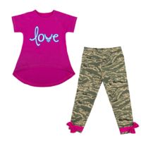 Trooper Clothing Air Force Love 2 Piece Toddler Legging Set - Girls