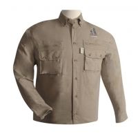 Troy TAG Safari Long Sleeve Shirts in Khaki/Green - Men's