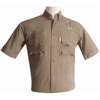 Troy TAG Short Sleeve Safari Shirts in Green/Khaki