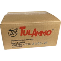 TulAmmo 9mm Luger 115 grain Full Metal Jacket (FMJ) Steel Casing Centerfire Pistol Ammunition