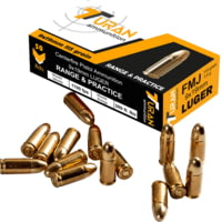 Turan 9mm Luger 115 Grain Full Metal Jacket FMJ Brass Cased Pistol Ammunition