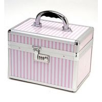 TZ Case Pink Beauty Collection Small Make-Up Kit Beauty Cases w/ 2 Extendable Trays and Combination Lock