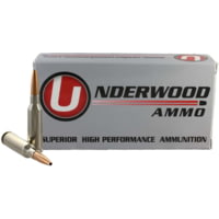 Underwood Ammo .224 Valkyrie 72 Grain Solid Monolithic Hollow Point Nickel Plated Brass Cased Rifle Ammunition
