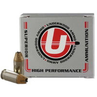 Underwood Ammo .380 ACP 90 Grain Jacketed Hollow Point Nickel Plated Brass Cased Pistol Ammunition
