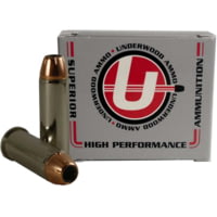 Underwood Ammo .44 Remington Magnum 180 Grain Jacketed Hollow Point Nickel Plated Brass Cased Pistol Ammunition