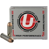 Underwood Ammo .45 Colt +P 300 Grain Jacketed Hollow Point Nickel Plated Brass Cased Pistol Ammunition