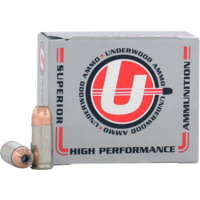 Underwood Ammo .45 ACP +P 230 Grain Jacketed Hollow Point Nickel Plated Brass Cased Pistol Ammunition